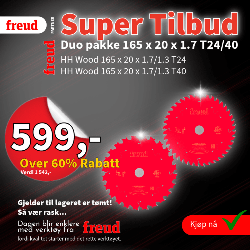 165mm Duo Pakke | T24 | T40 | Treverk