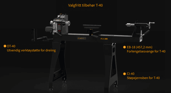 Hovedbilde Harvey Støpejernsunderstell CI-40 for Dreiebenk T-40