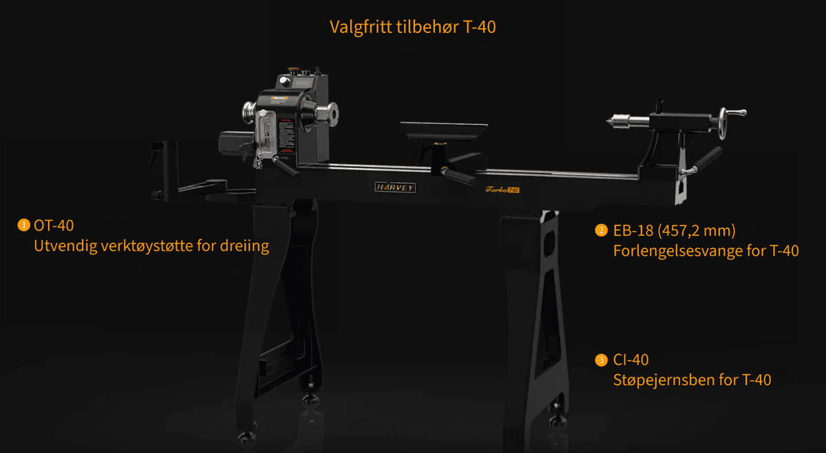 Harvey forlengelsesvange EB-18 for Dreiebenk T-40