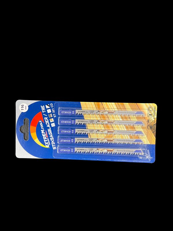 5 pk. Extrem.Tools Stikksagblader 116mm (fint snitt i finer og m